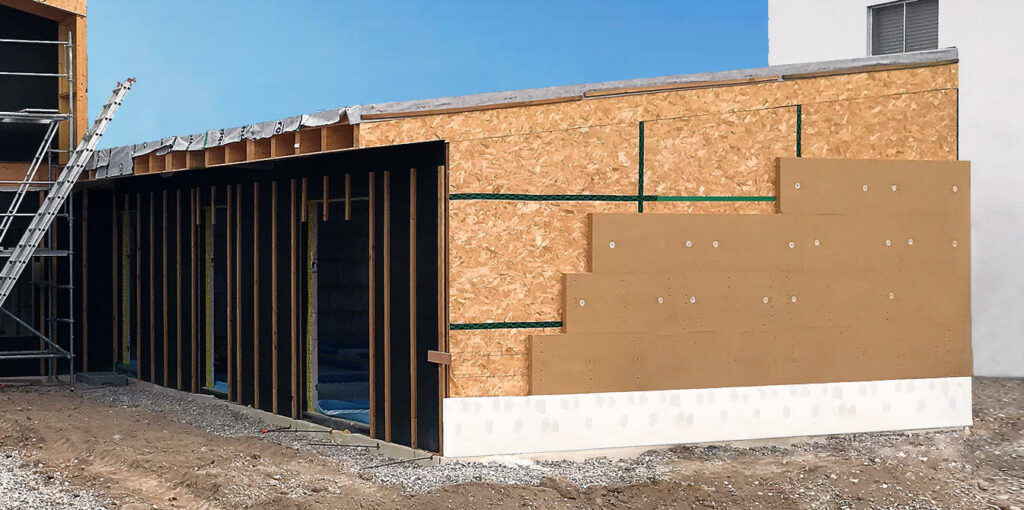 Sistema SATE a sobre d’estructura de fusta – Aïllant de fibra de fusta de 60 mm. de gruix